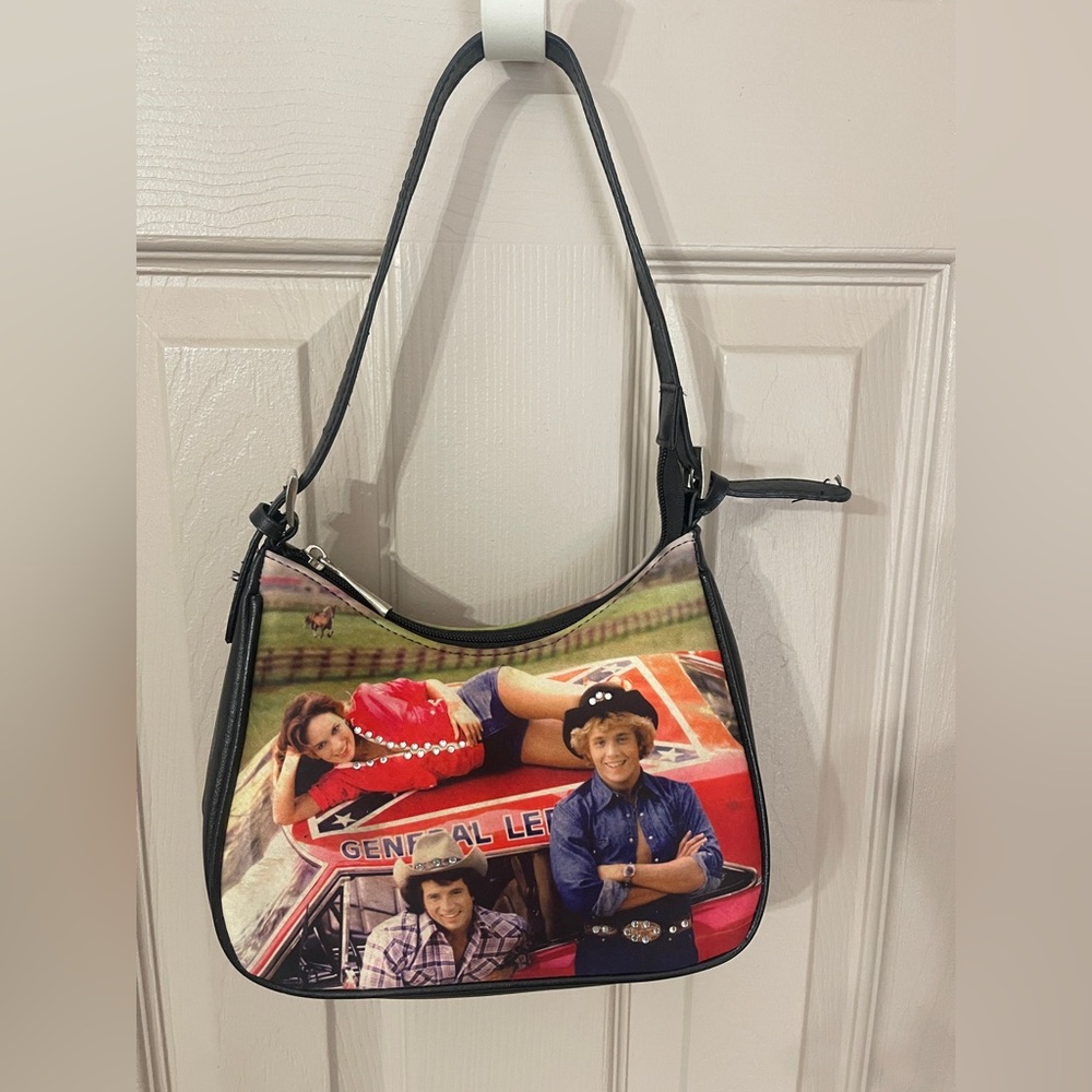 Sara vintage Dukes of Hazzard shoulder bag purse with rhinestones.